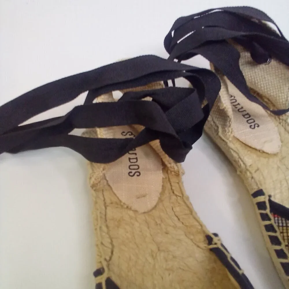 Soludos Ankle Tie Espadrille Women 5 Aztec Pattern